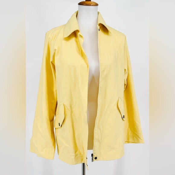 WEEKEND MAX MARA Yellow Cotton-Blend Zip-Front Rain Jacket - Picture 2 of 7